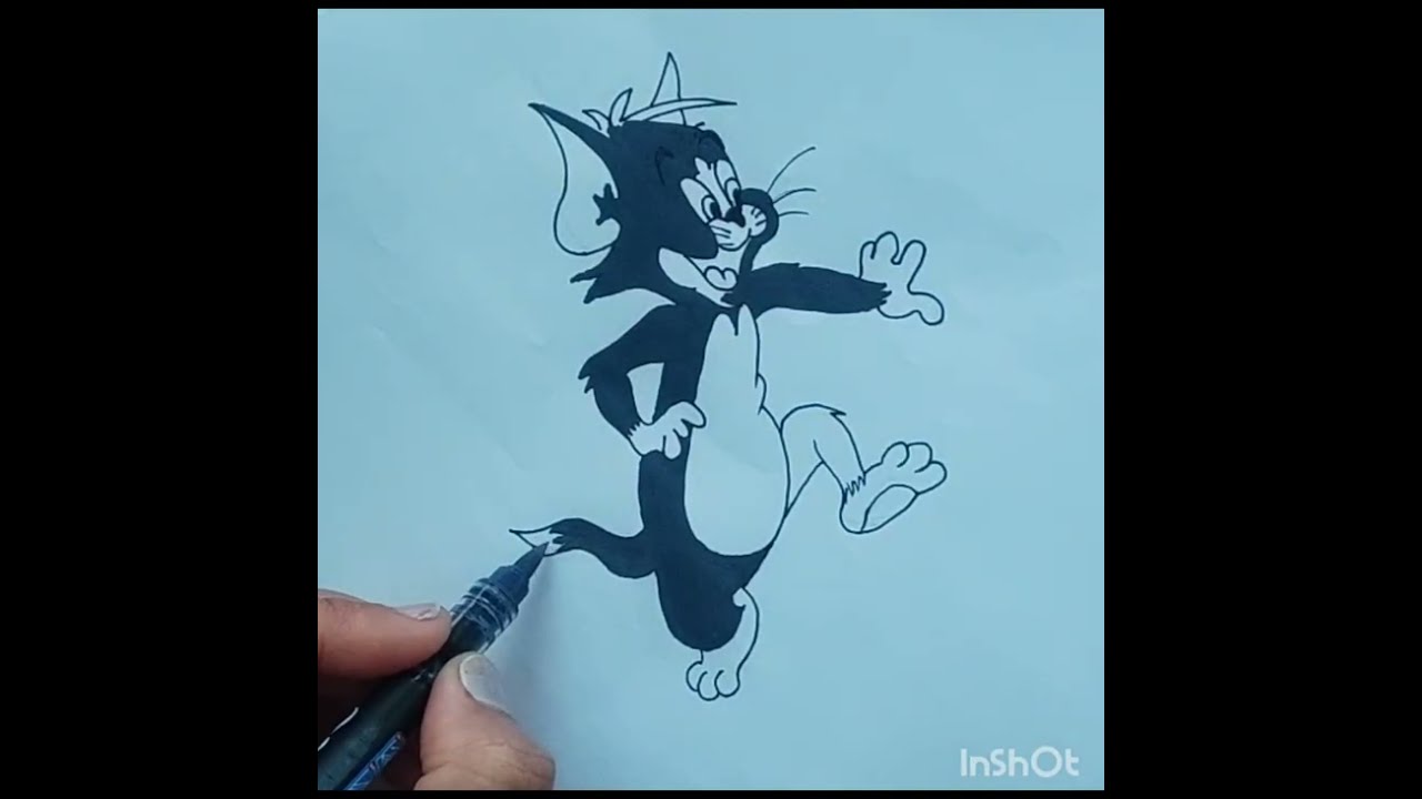Step by step Tom Drawing #tom&jerry#easydrawings777#acrylicmarker#satisfying#youtubeshorts
