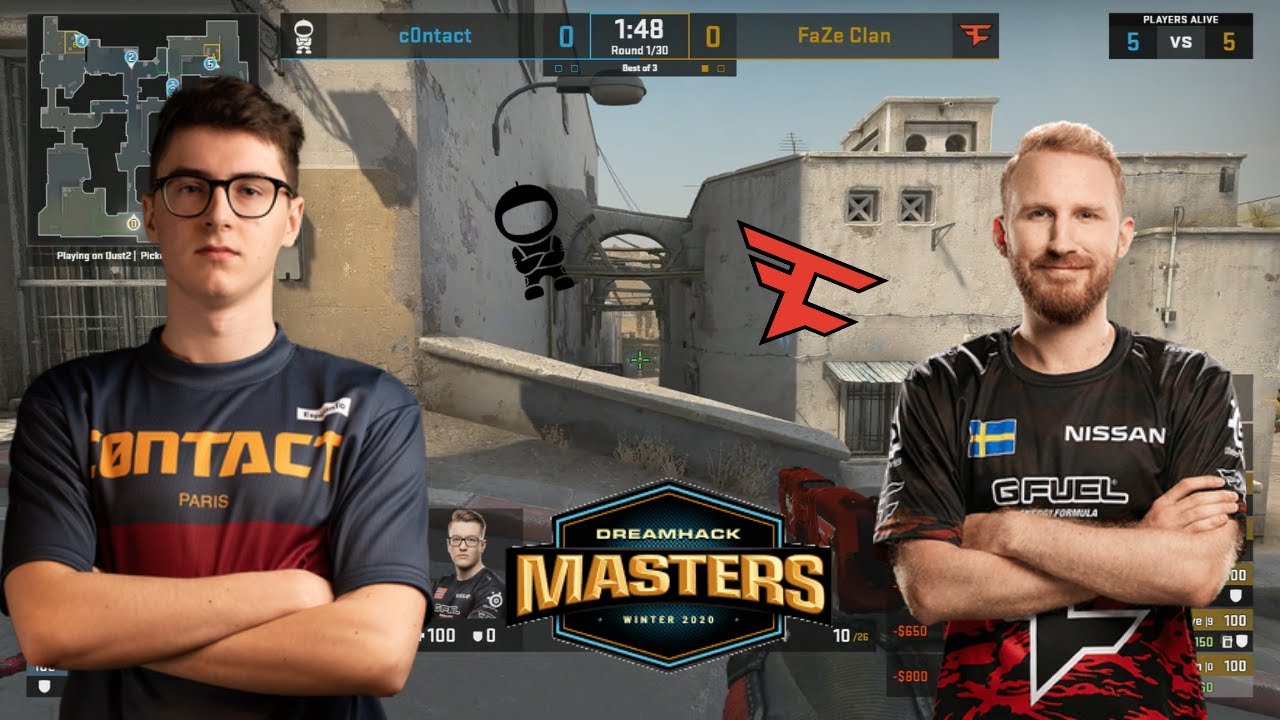 c0ntact vs Faze - DUST2 map 2 - DreamHack Masters Winter 2020 | CSGO