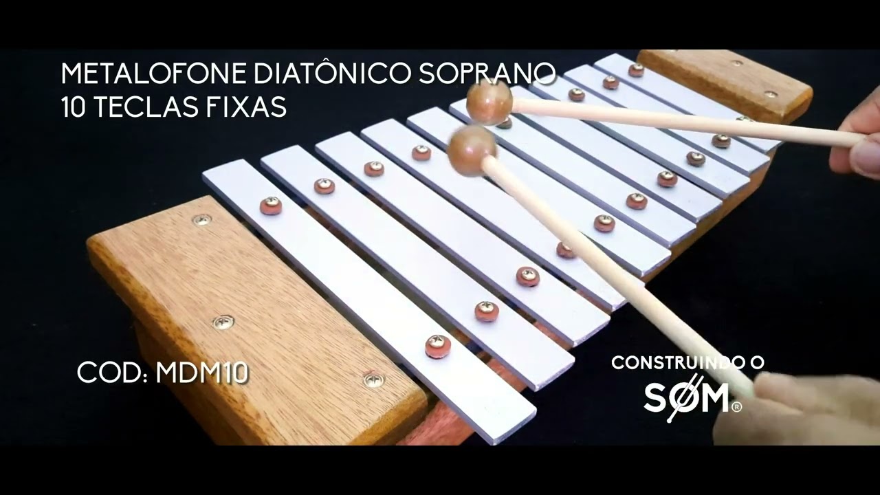 Metalofone Diatônico Soprano 10 Teclas Fixas