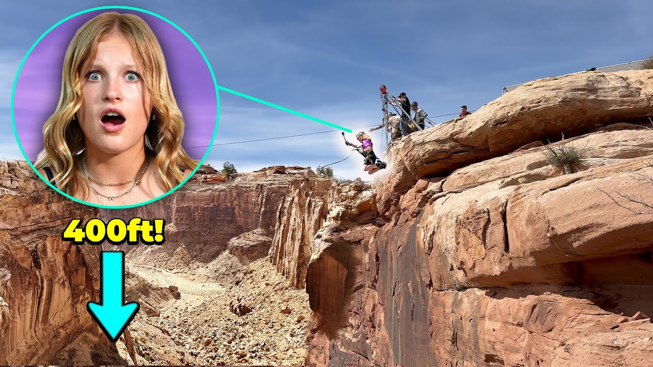 200 foot Rope Swing off a Cliff! Overcoming Fear!