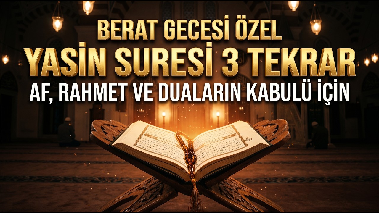 Berat Gecesi Özel | Yasin Suresi 3 Tekrar | Af, Rahmet ve Duaların Kabulü İçin