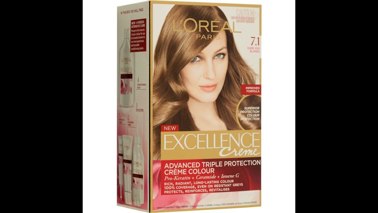 L'Oreal Paris Excellence Cream Medium Ash Blonde 7.1 Review on Red Hair By Reni