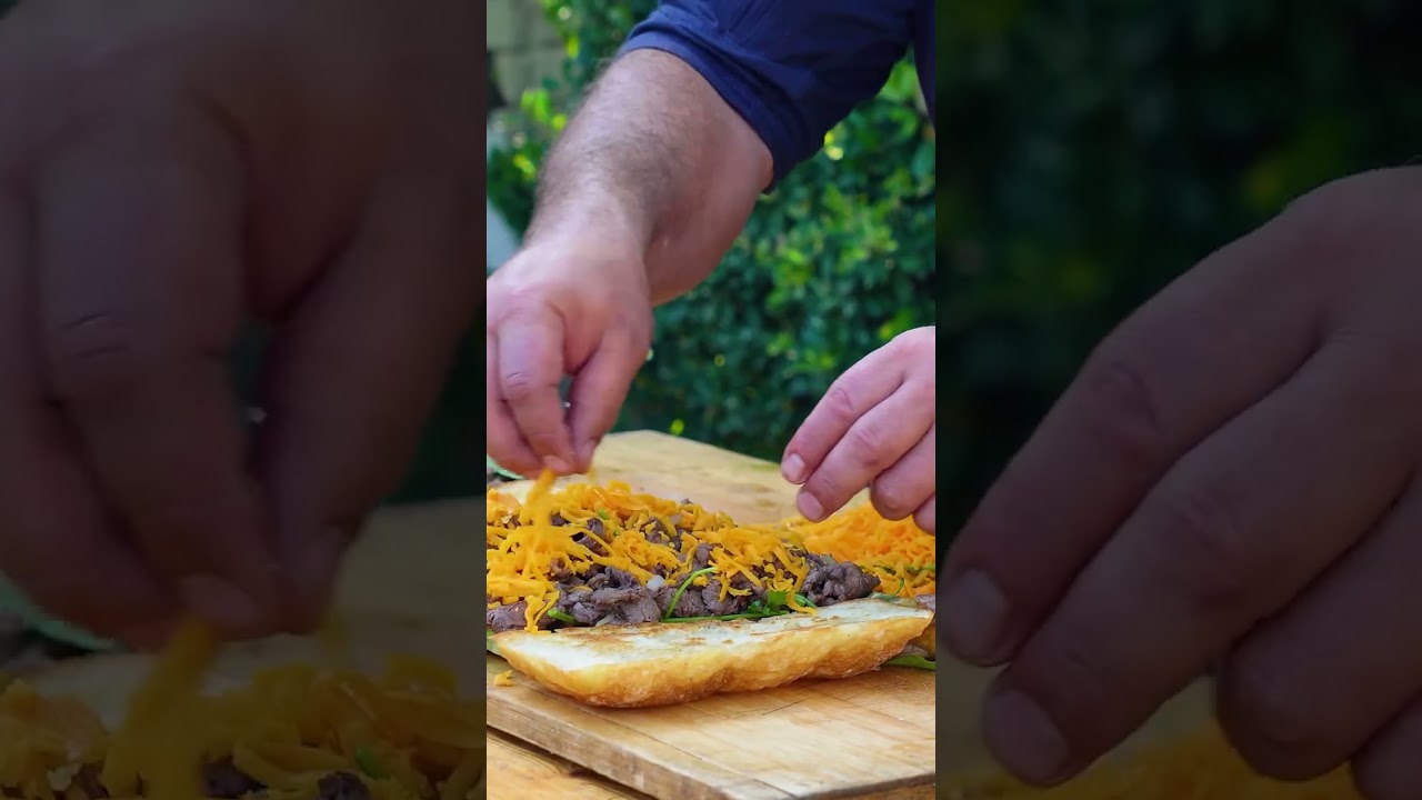 Sizzling Griddle Meat Sandwich: Cheesy Delight