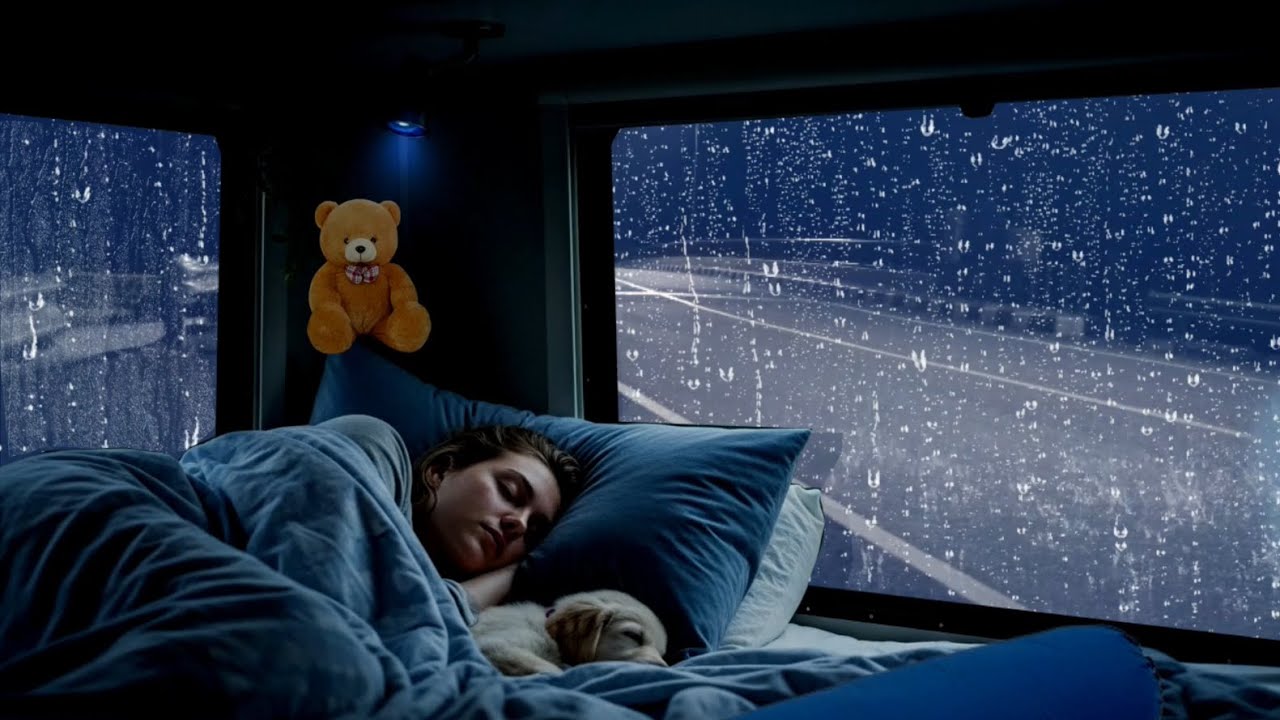 Driving Through Night Rain 🌧️ Calm Car Ambience Sounds for Deep Sleep and Stress Relief
