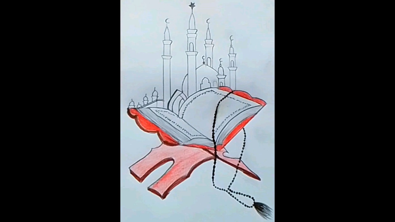 Islamic logo drawing tutorial/ Masjid drawing/ Quran sorif drawing #drawing #islamicvideo #mosque