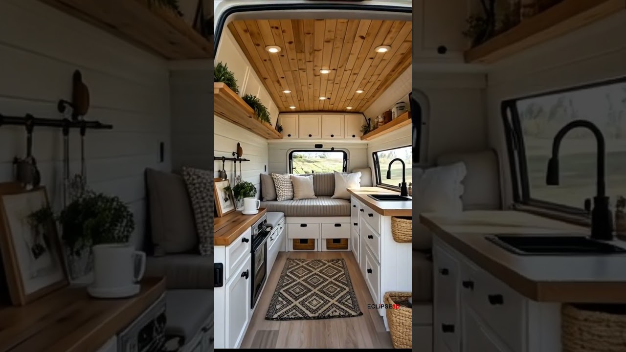 Cozy Minimalist Van Tour &ndash; Tiny Home on Wheels Inspiration 🚐#VanLife #TinyHome#VanLifeIdeas #VanTour
