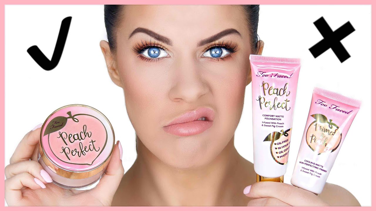 TOO FACED PEACH FOUNDATION, PRIMER & POWDER!! | FIRST IMPRESSIONS & REVIEW!!