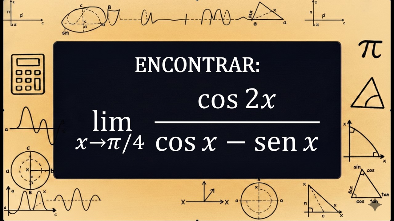 Límite trigonométrico donde x tiende 𝝿/4