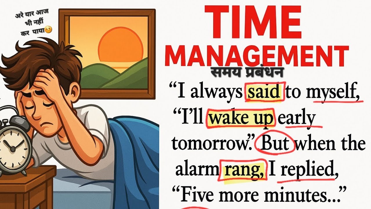 Time management l इंग्लिश सीखे स्टोरी से l English story translation in Hindi.