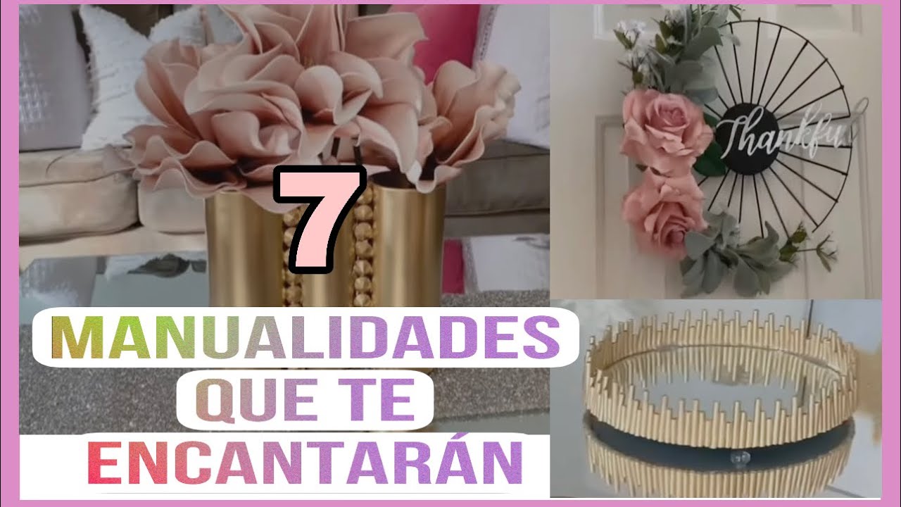 7 MANUALIDADES INCREÍBLES QUE PUEDES HACER EN CASA/decora tu casa fácil y económico