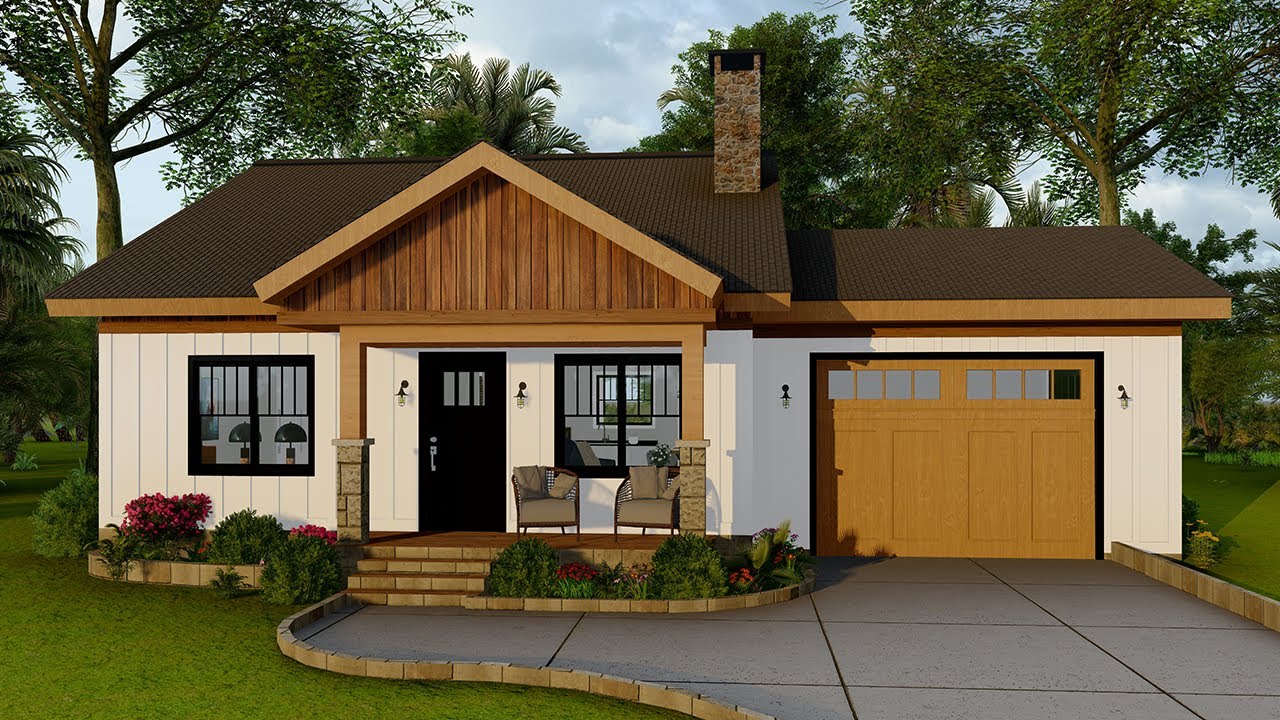 Beautiful 2 Bedroom House Design With Garage | Small Cottagle Plan | Peaceful Living and Cozy