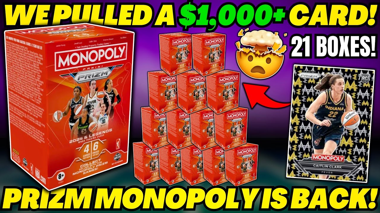 *WE PULLED A $1,000+ CARD FROM A $30 BOX!🤯 2024 PRIZM MONOPOLY WNBA BLASTER BOX REVIEW!🏀