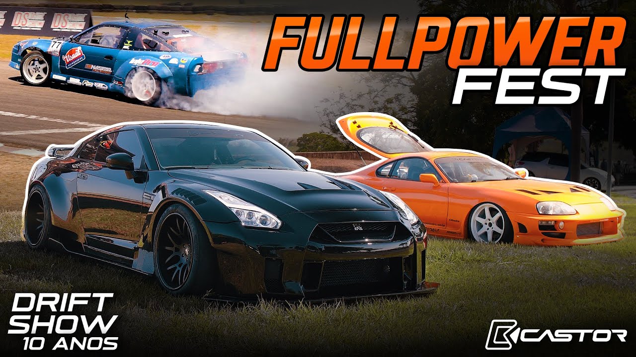 NISSAN GTR + TOYOTA SUPRA | CASTOR NO FULLPOWER FEST - DRIFT SHOW 10 ANOS