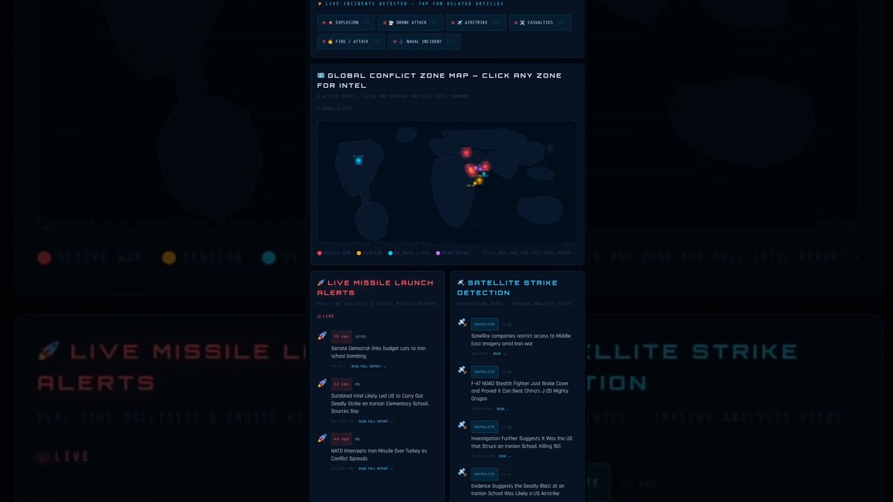 Live War Map 2026  Global Conflict Monitoring System