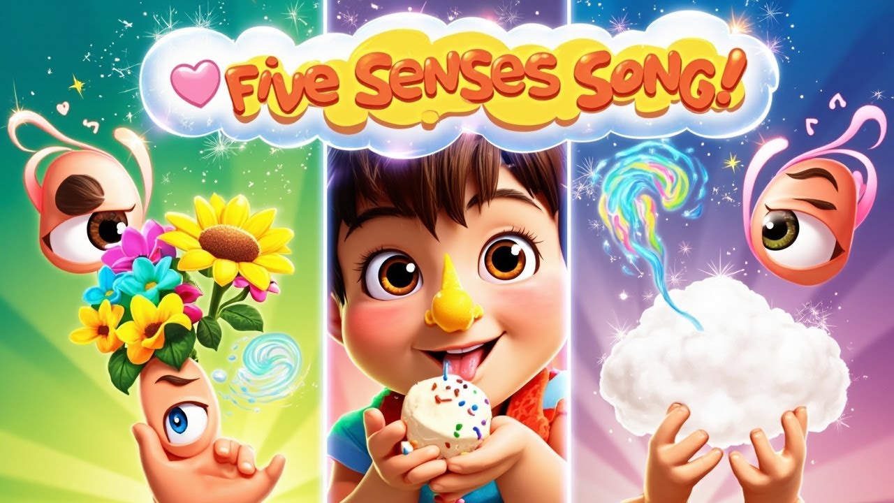 🎵 Five Senses Song for Kids | Learn Sight, Smell, Taste, Touch & Hearing | Fun Preschool Learning!
