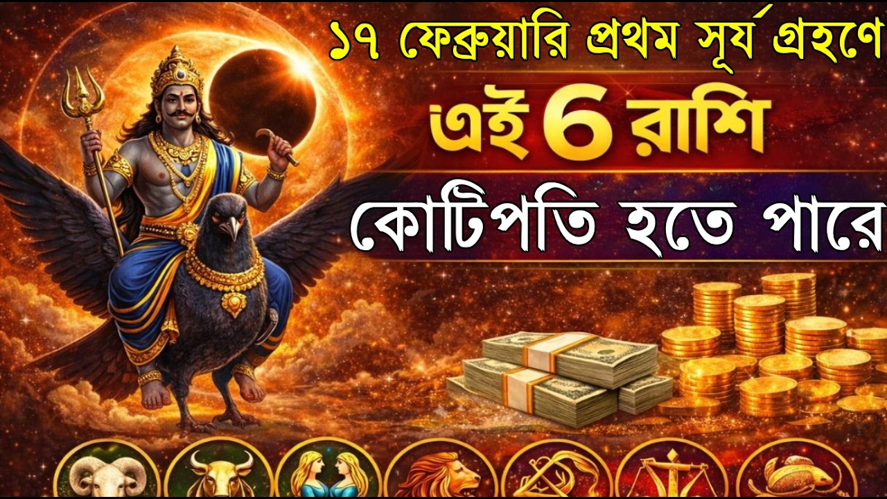 ১৭ ফেব্রুয়ারি প্রথম সূর্য গ্রহণে এই ৬ রাশি কোটিপতি হতে পারে || how you become a millionaire.