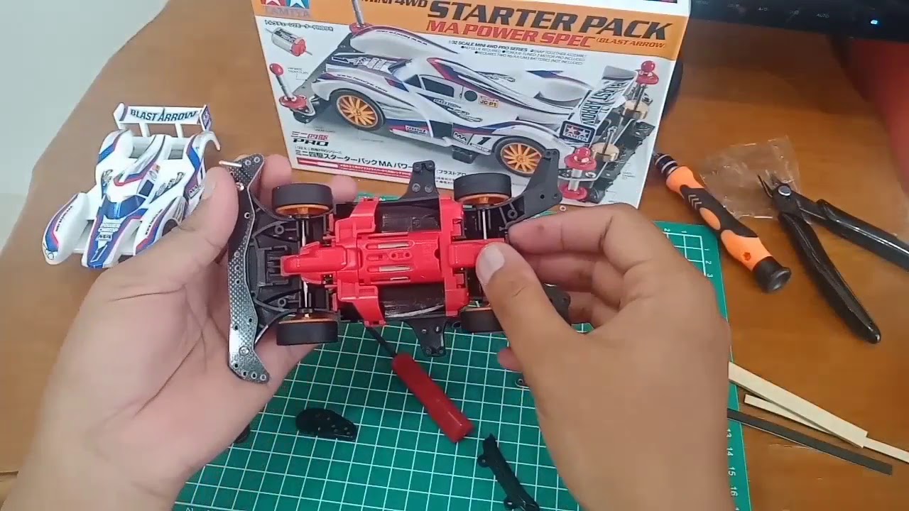 Tamiya mini 4wd Starter pack Ma Power spec Unboxing - rakit