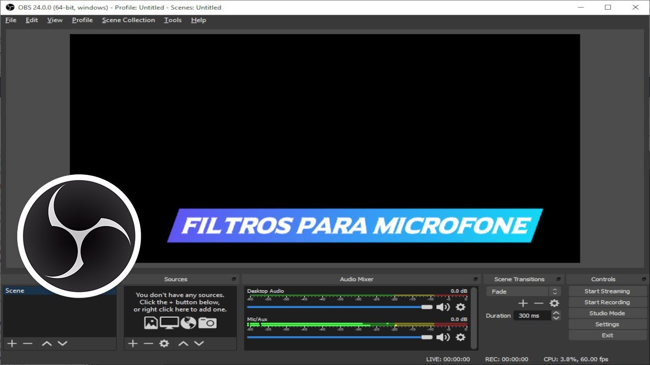 OBS STUDIO - COMO COLOCAR FILTROS EM SEU MICROFONE NO OBS