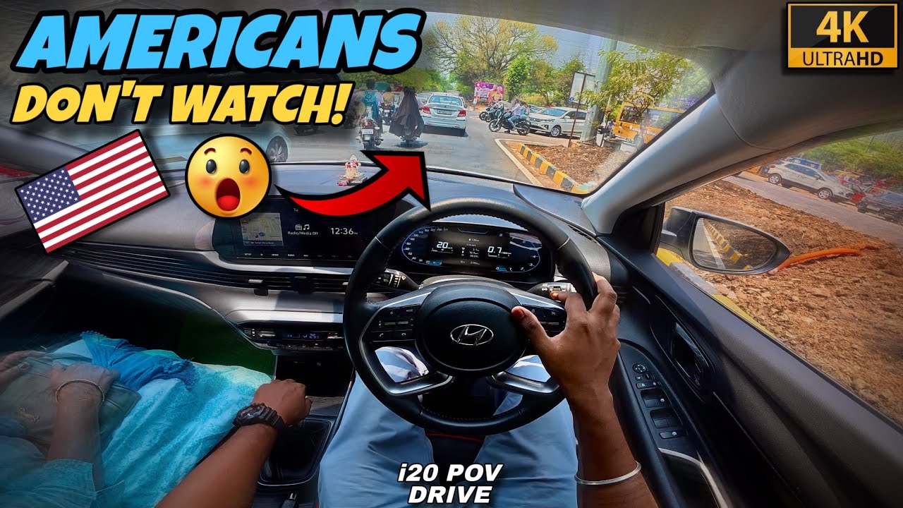 POV: 🇺🇸 AMERICANS DON&rsquo;T WATCH THIS BEFORE DRIVING IN INDIA 😳 | HYUNDAI I20 TRAFFIC | 4K | ASMR