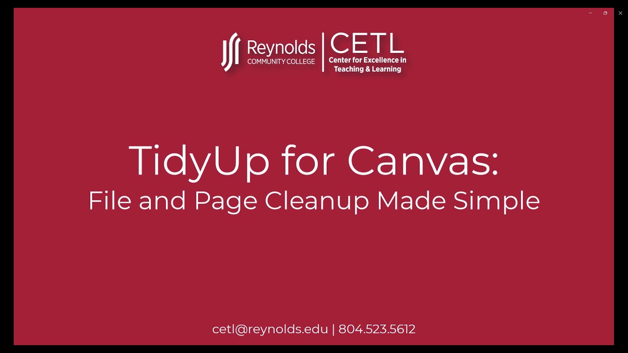 TidyUp for Canvas: File and Page Cleanup Made Simple