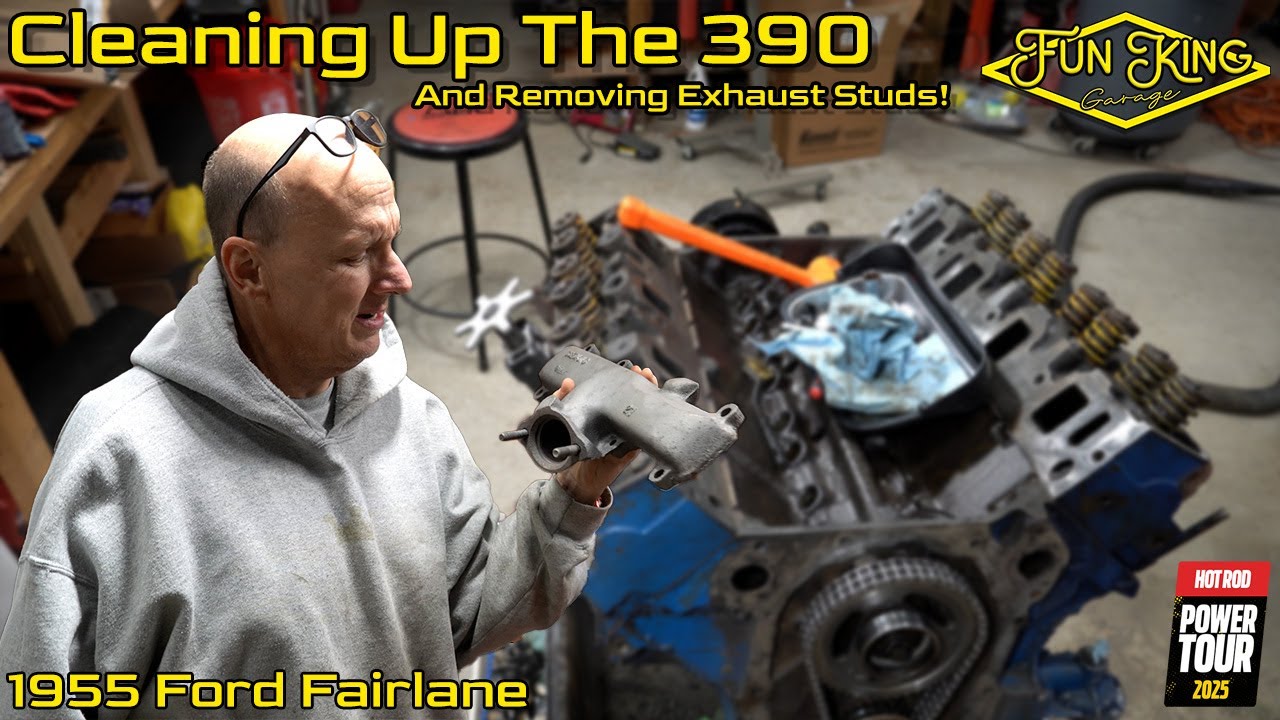 Fairlane FE 390 Engine Cleaning/Exhaust Stud Removal - Road To Power Tour 2025