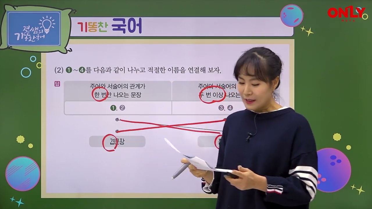[중3국어] 문장의 짜임과 양상: 홑문장, 겹문장, 이어진 문장 - 온리원 김지연 선생님