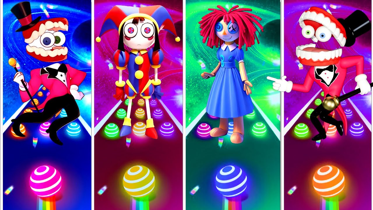 The_Amazing_Digital_Circus 🆚 Pomni🆚 Digital Circus 🆚 Pomni Circus.Tiles Hop edm Rush 🔥 #dancingroad