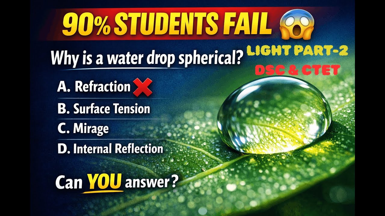 Light - Reflection & Refraction | Light MCQ's Part -2 | Physics Class 10th | CBSE & SSC | DSC & CTET
