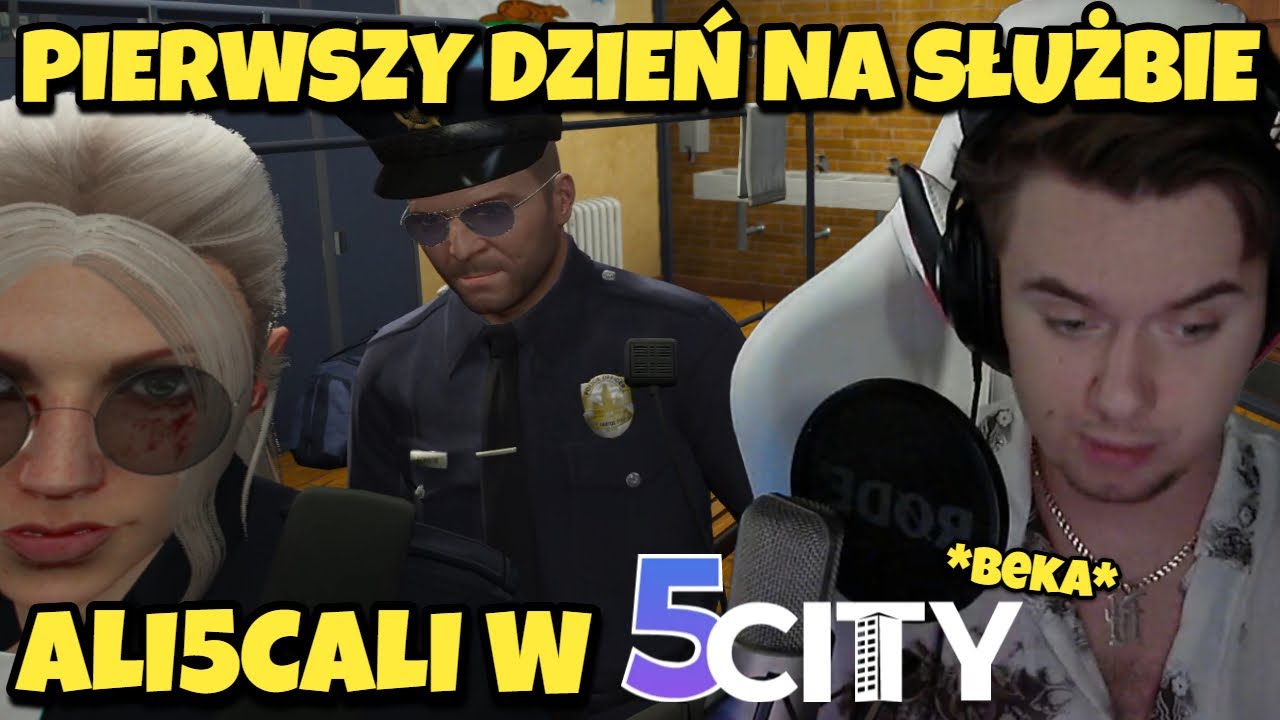🎮ALI5CALI W GTA 5 RP NA 5CITY!  -"PIERWSZY DZIEŃ NA SŁUŻBIE..."ODC.1