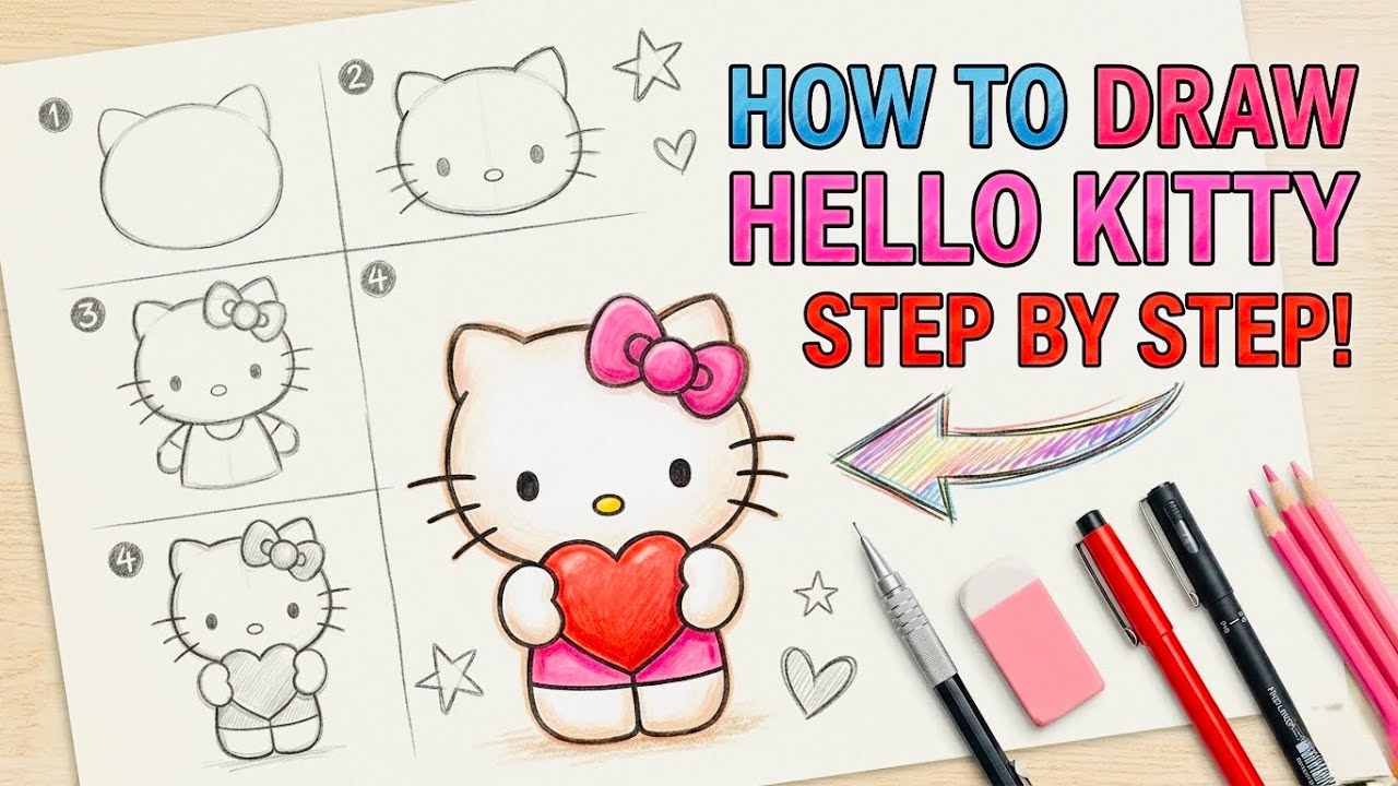 How To Draw Hello Kitty Step By Step 