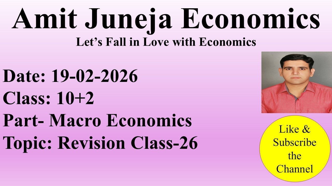 Revision Class-26 10+2 Economics Session: 2025-26