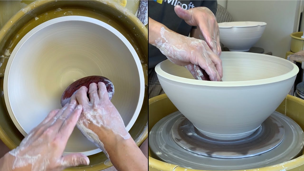 499. Throwing a 6 Lb Large Salad Bowl with Hsin-Chuen Lin 林新春 6磅沙拉大碗拉坯示範