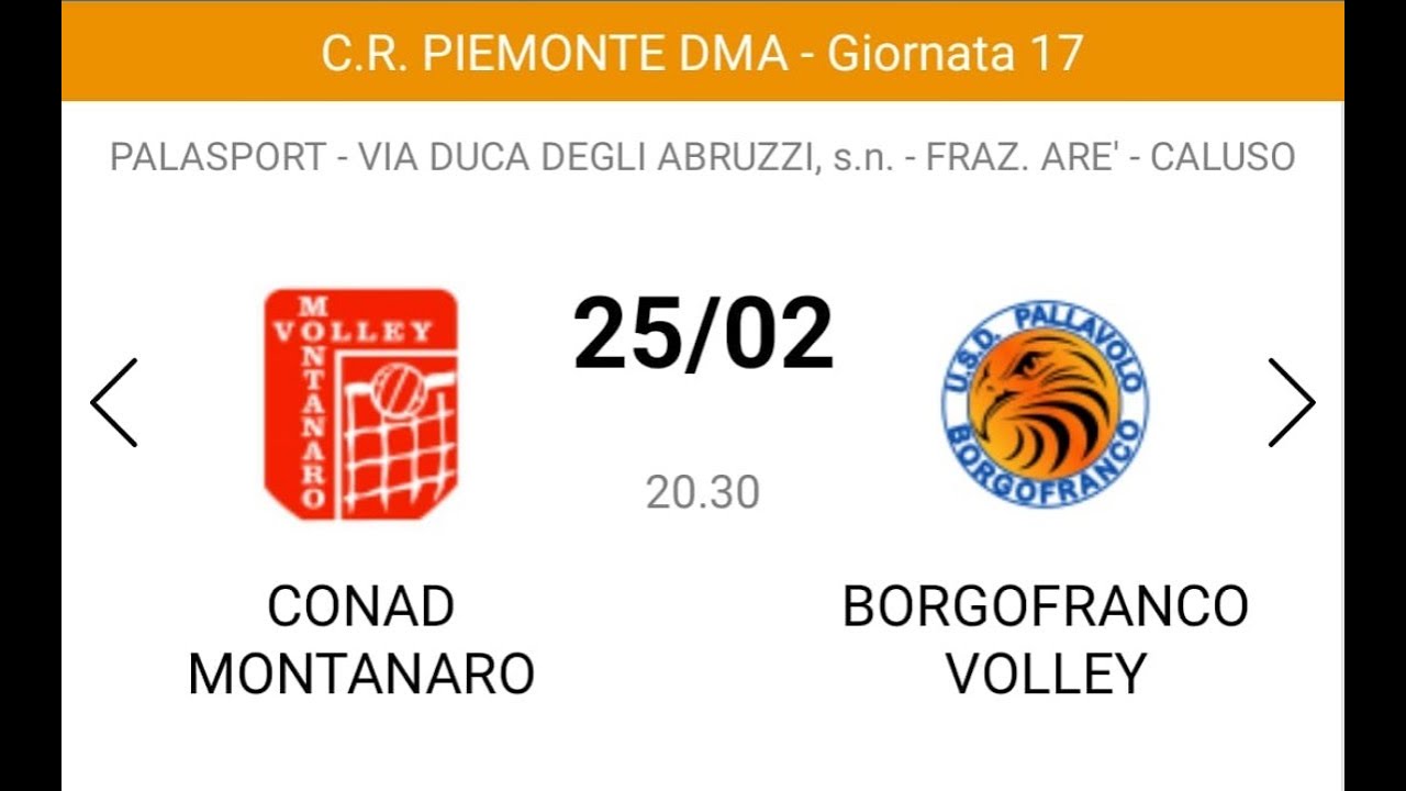 Montanaro vs BORGOFRANCO VOLLEY - 25/02/2023 ore 20:30