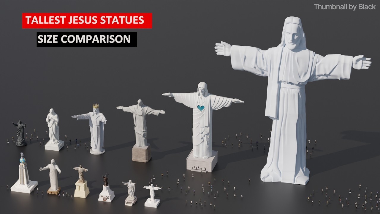 Tallest Jesus Christ Statues Size Comparison 3D