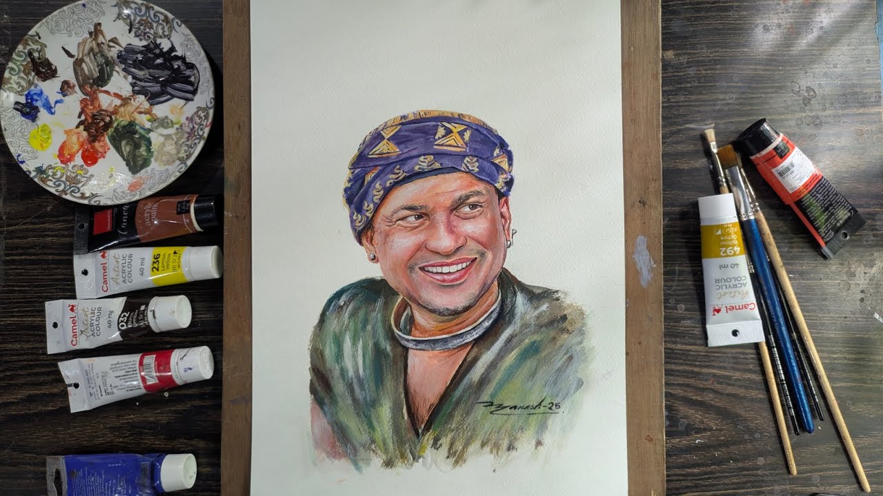 #Acrylic potrait tutorial of Zubeen Garg (A tribute to the legend) ❤️ #justiceforzubeengarg