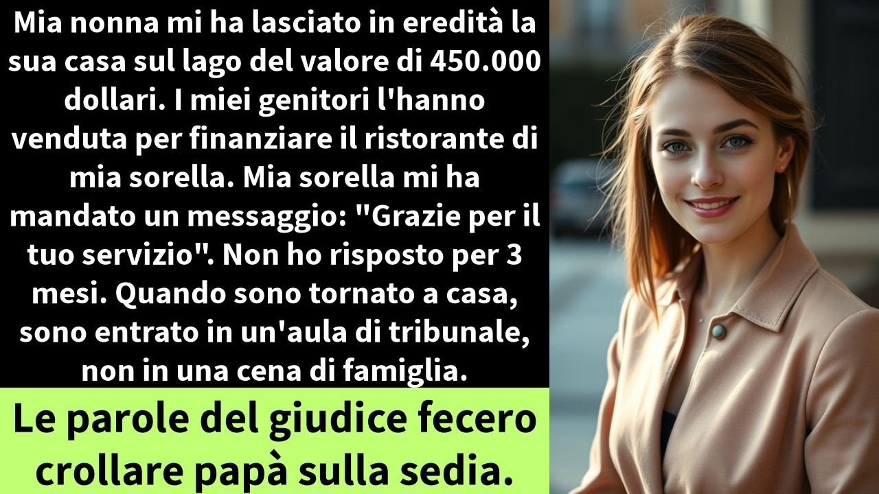 Mia nonna mi ha lasciato in eredità la sua casa sul lago del valore di 450.000 dollari.