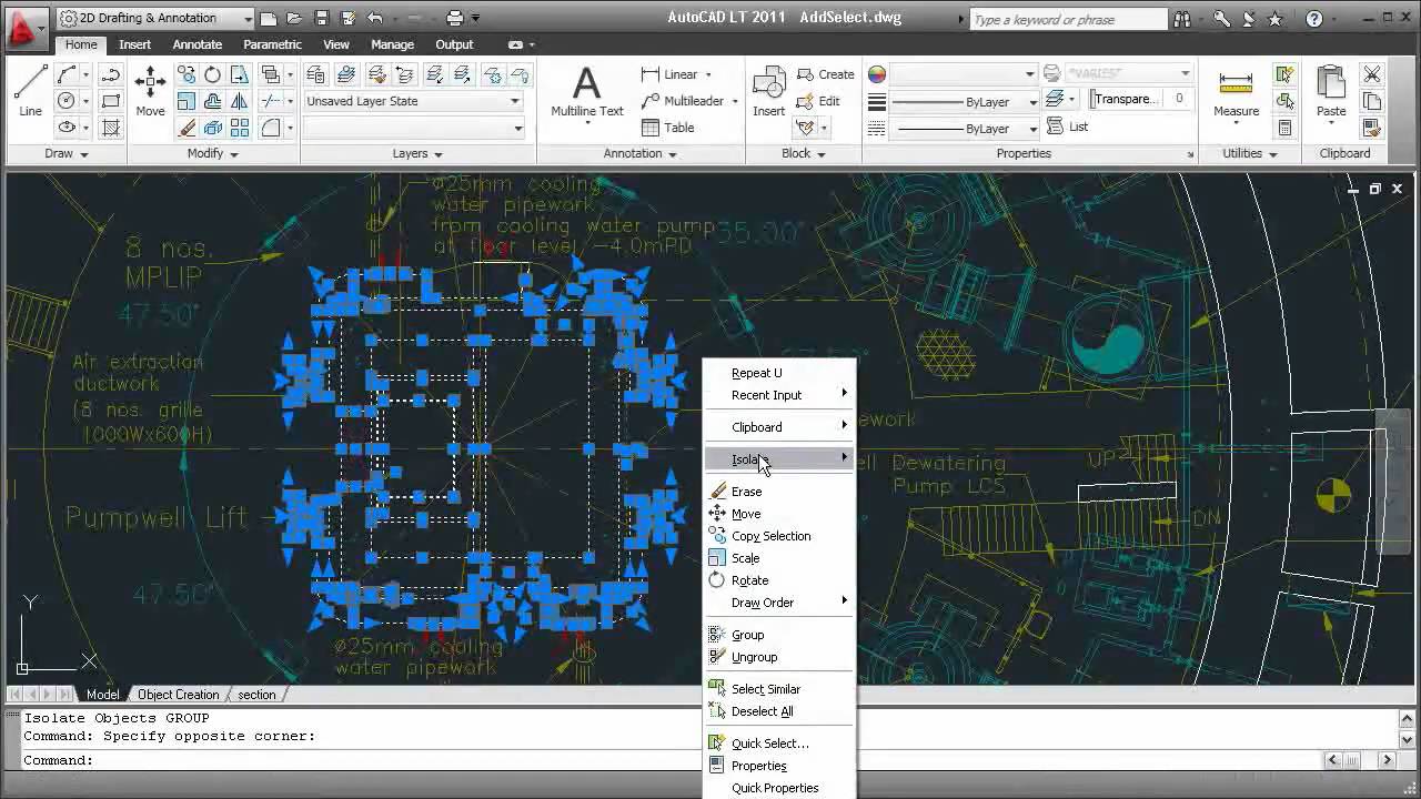 Hide or Isolate Objects - AutoCAD LT 2011