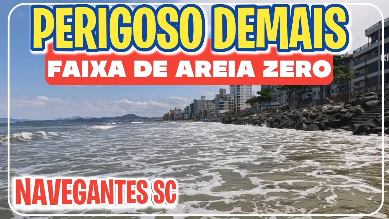 Perigoso andar faixa areia Maré bem alta Praia Gravatá..Navegantes SC 