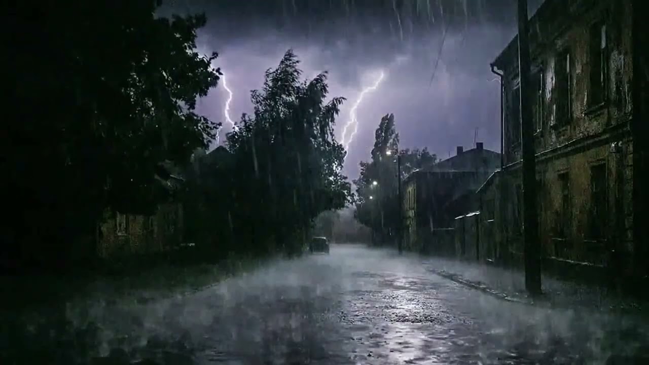 ASMR Thunderstorm ⚡ Realistic Rain & Lightning Night Ambience