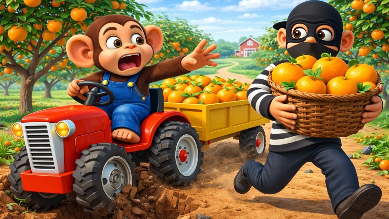 😱 Monkey Farmer Caught a Thief Stealing Oranges!...Monkey Farmer Didn’t Expect THIS on His Farm!