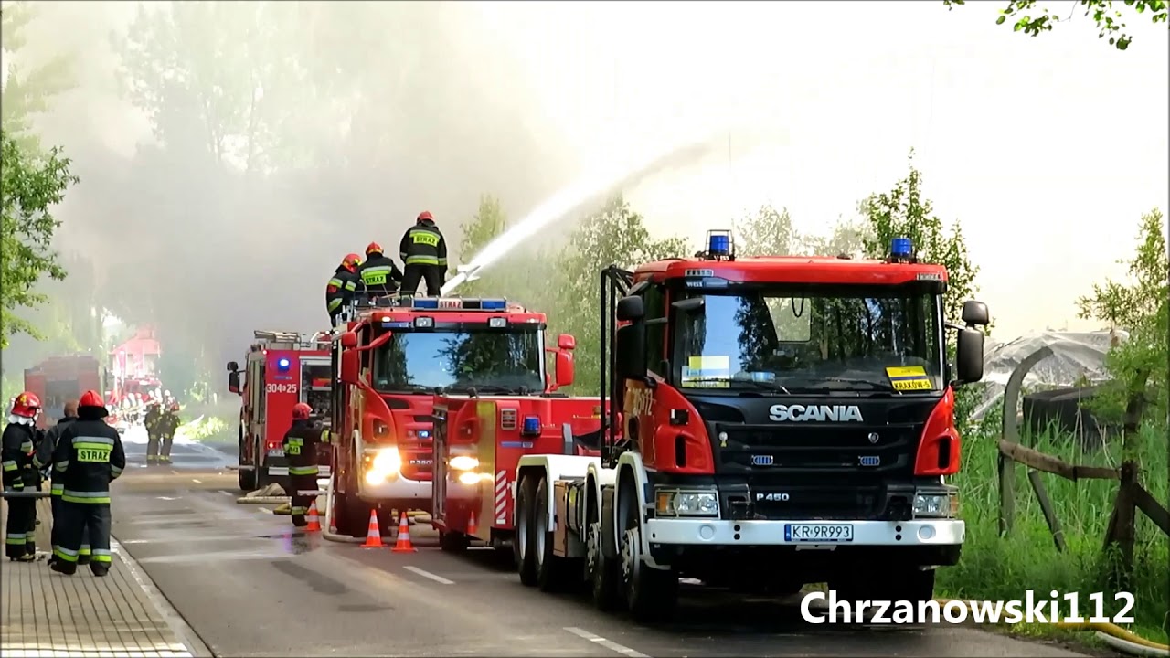 Pożar składowiska opon w Trzebini przy ul. Słowackiego!  - Część 2 -  27.05.2018 - Chrzanowski112