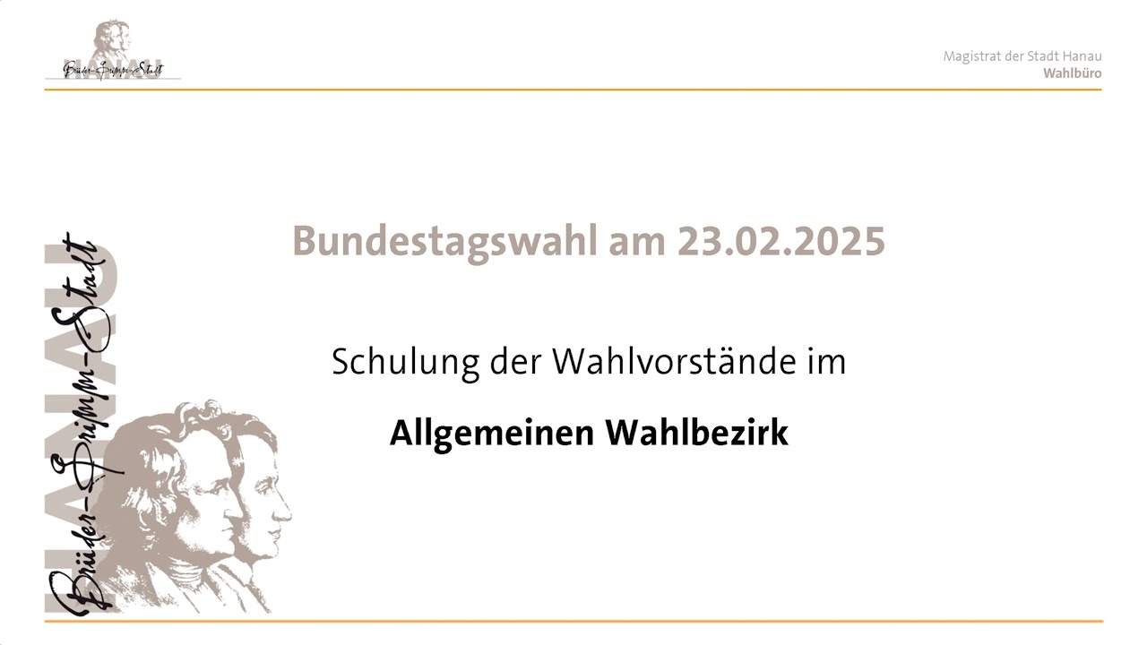 Bundestagswahl 2025 – Onlineschulung der Wahlvorstände im Allgemeinen Wahlbezirk