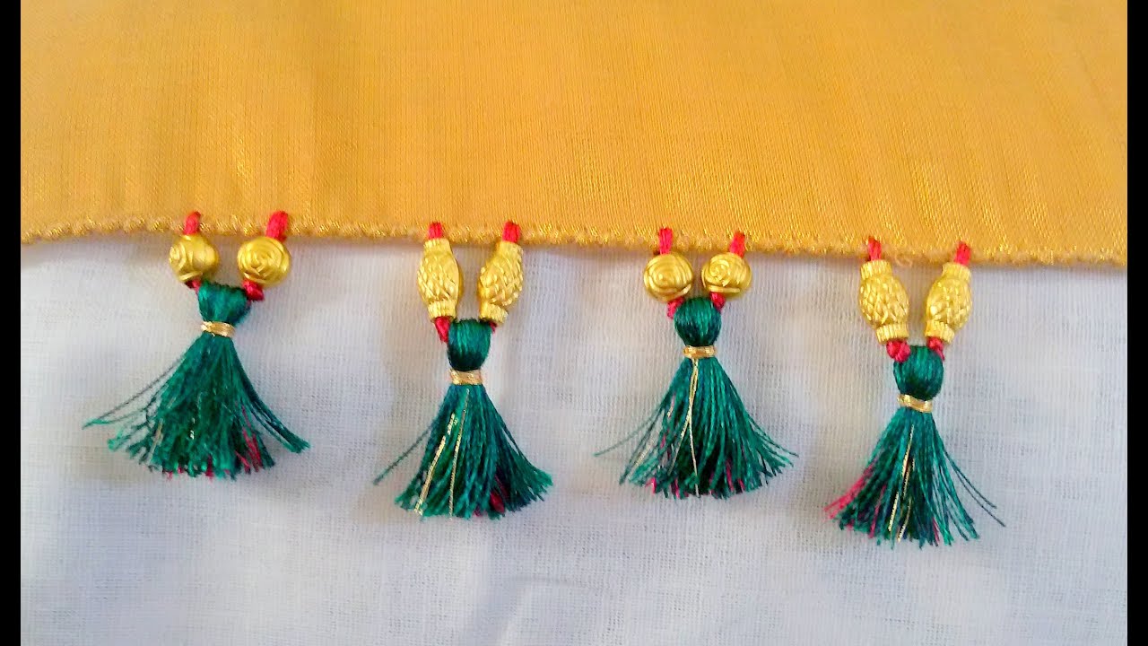 How to do Saree Kuchu with Beads - Design 2