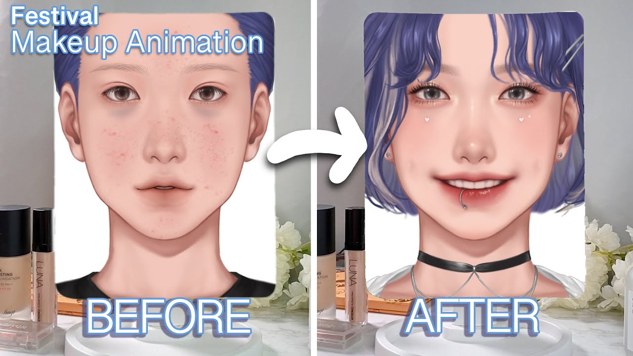 페스티벌 메이크업 애니메이션