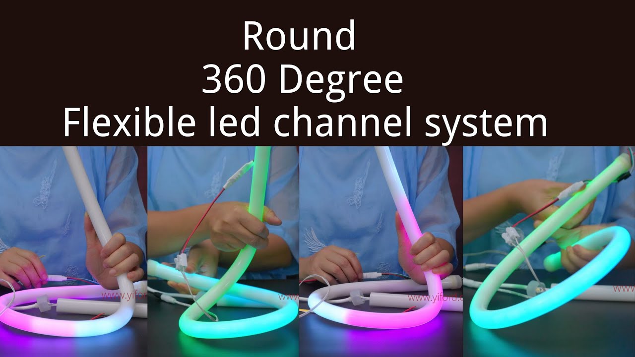 Round 360 degree flex led channel system soft linear lights