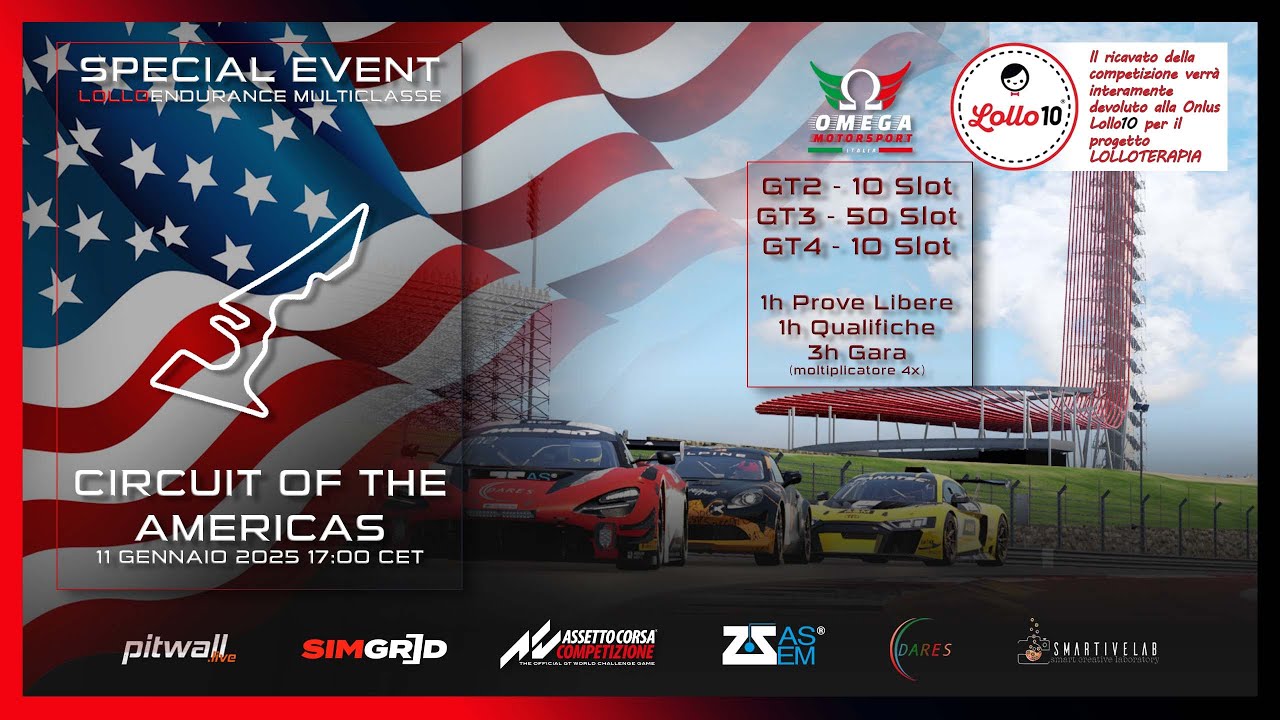 Omega Motorsport Italia | Gara di Beneficienza LOLLO 10 | 3H Cota