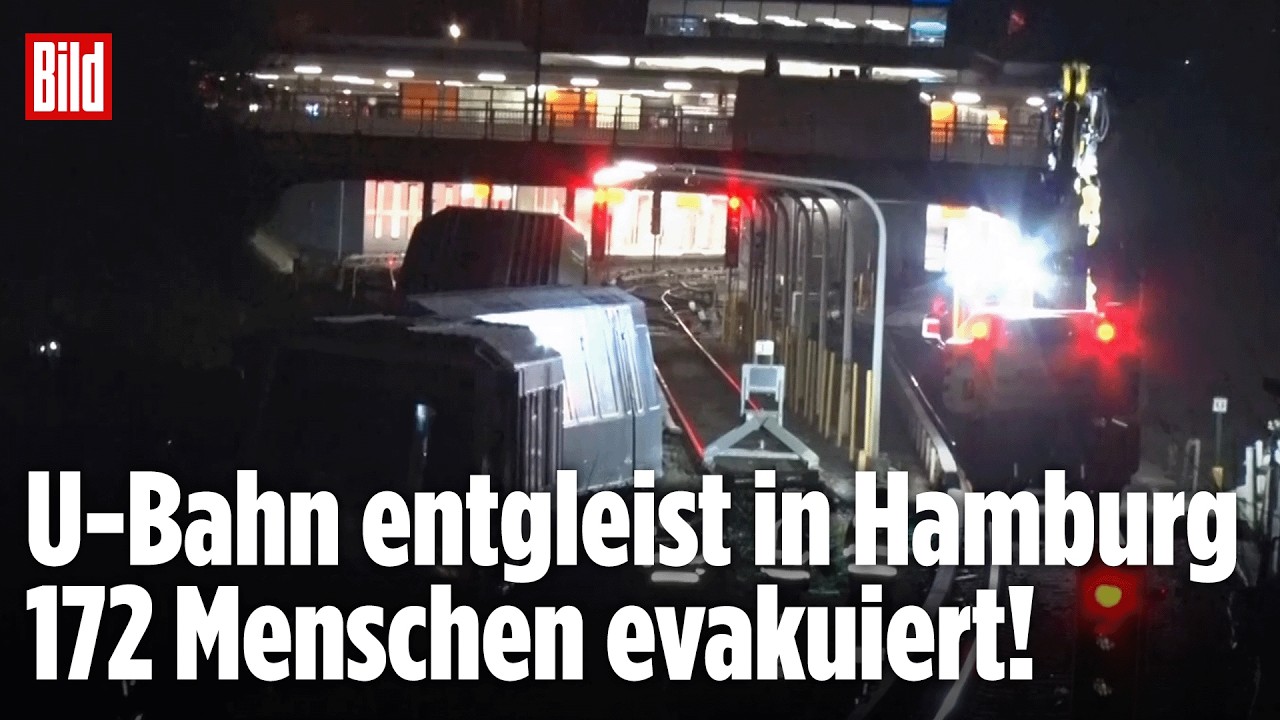 UNFALL-SCHOCK IN HAMBURG. U-Bahn-Entgleisung sorgt f&uuml;r dramatische Rettung in Hamburg