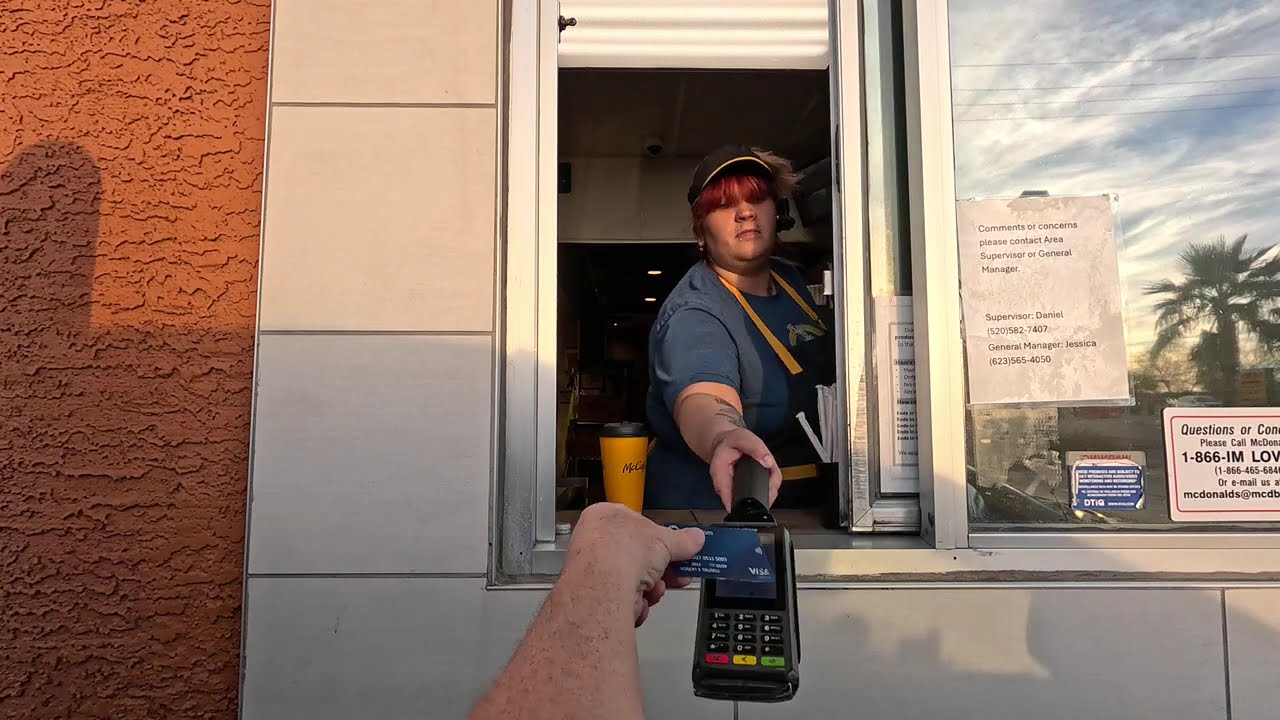 Cream or Sugar? McDonald's Drive Thru, Hot Black Coffee, Gila Bend, Arizona, 28 February 2026, NGH