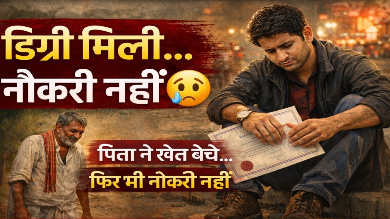 डिग्री हाथ में थी लेकिन नौकरी नहीं… फिर जो हुआ वो हर छात्र को जानना चाहिए | Emotional Story ।