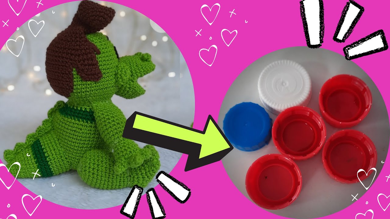 Como articular amigurumi usando tampinhas de garrafa pet.